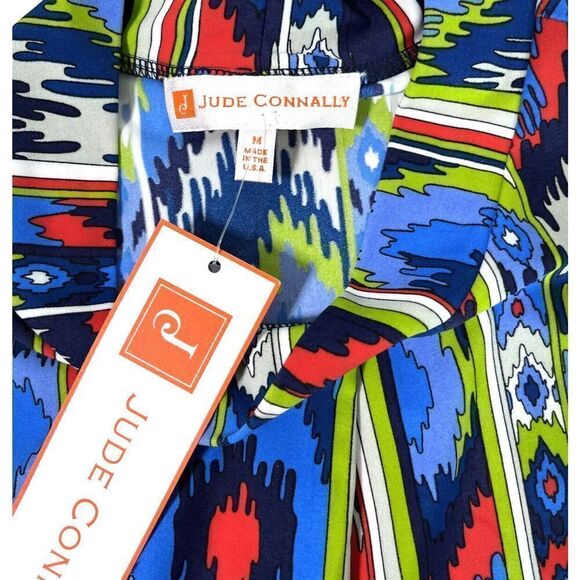 Jude Connally Womens Mock Neck Sleeveless Macy Top Sz Medium Ikat Geometric New - Picture 6 of 11